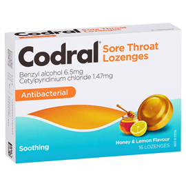 Codral Sore Throat Lozenges Antibacterial 16 Pack