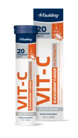 Faulding Effervescent Vit-C Blackcurrent 20 Tabs