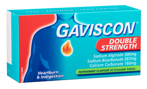 Gaviscon Double Strength Peppermint 24 Tablets