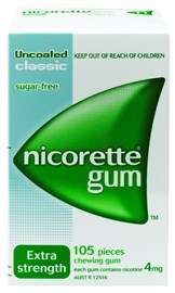 Nicorette Gum Classic Extra Strength 4mg 105 Pieces