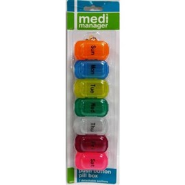 Medi Manager Pill Box 7 Day Push Button