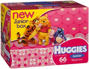 Huggies Nappies Jnr Girl 66 Packs