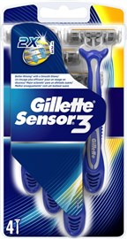Gillette Sensor 3 Male 4 Pack