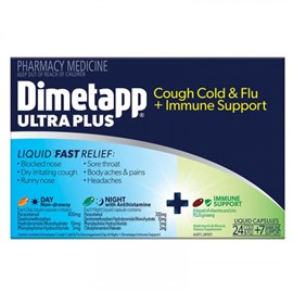 Dimetapp Ultra + Cough Cold Flu 24 Capsules + Immune Support 7
