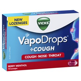 Vicks VapoDrops +Cough Berry Menthol 16 Lozenges