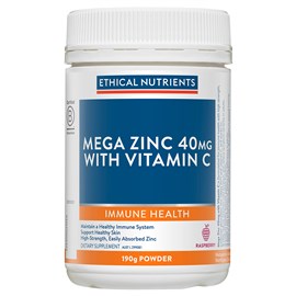Ethical Nutrients Mega Zinc Powder Raspberry 190g