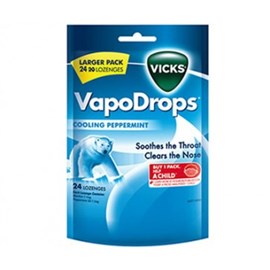 Vicks VapoDrops Peppermint 24 lozenges