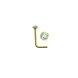 Rossan Gold Plated Nose Studs Bent Clear Clawn NS5096C