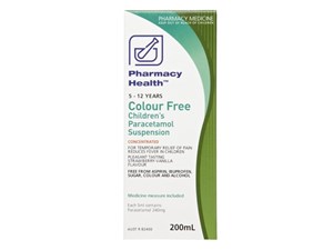 Pharmacy Health Paracetamol Suspension 5-12 Years 200ml