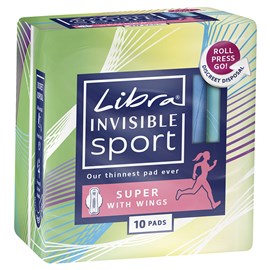 Libra Invisible Sport Pads Super with Wings 12 Pack