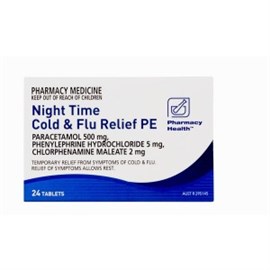 Pharmacy Health Cold & Flu PE Night 24 Tablets