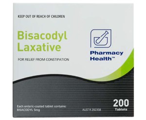 Pharmacy Health Bisacodyl Laxative 5mg 200 Tablets
