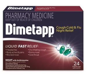 Dimetapp Cough Cold & Flu Night Relief 23 Liquid Caps