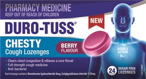 Duro-Tuss Chesty Cough Berry Sugar Free 24 Lozenges
