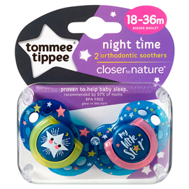 Tommee Tippee Closer to Nature Night-Time Soothers, 18-36M x 2