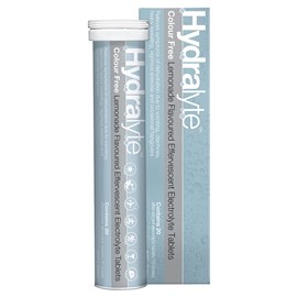 Hydralyte Colour Free Lemonade Effervescent Tablets 20 Pack