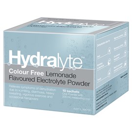 Hydralyte Colour Free Lemonade Powder Sachets 4.9 x 10