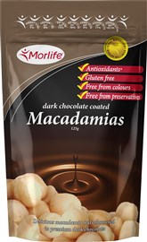 Morlife Dark Chocolate Macadamias 125g