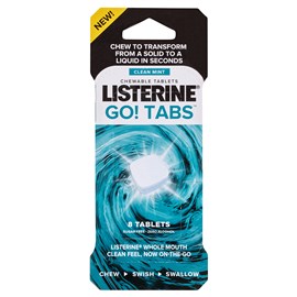 Listerine Go! Tabs Clean Mint Chewable Tablets 8 Pack