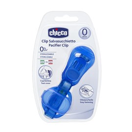Baby Chicco Soother Clip with Teat Cover - Blue