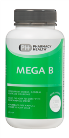 Pharmacy Health Mega B 200 Capsules