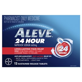 Aleve 24 hour Anti-Inflammatory Fast Acting All Day Pain Relief tablets 12 pack