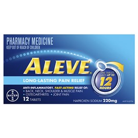 Aleve 12 hour Anti-Inflammatory Fast Acting 12 hour Pain Relief tablets 12 pack