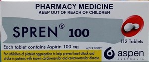 Spren Aspirin 100mg 112 Tablets