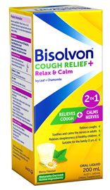 Bisolvon Cough Relief + Relax & Calm 200ml
