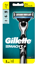 Gillette Mach3+ Razor 1 Handle + 2 Cartridges