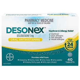 Desonex 24 Hour Non Drowsy Hayfever & Allergy Relief Antihistamine Tablets 40 pack