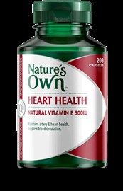 Nature's Own Heart Health Natural Vitamin E 500IU 200 Capsules