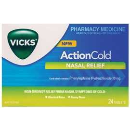 Vicks Action Cold Nasal Relief 24 Tablets