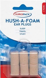 Surgipack Hush - A - Foam Ear Plugs (3 Pairs)