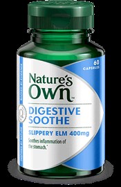 Nature's Own Digestive Soothe Slippery Elm 400mg 60 Capsules