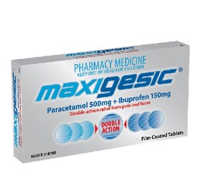 Maxigesic Paracetamol 500mg & Ibuprofen 150mg 24 Tablets