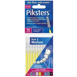 Piksters Size 3 Interdental Brush Yellow  10 Pack