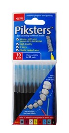 Piksters Size 7 Black Interdental Brush  10 Pack