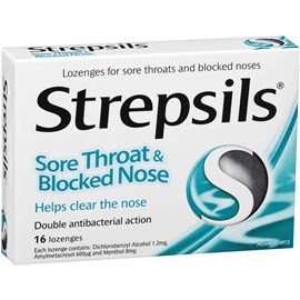 Strepsils Sore Throat & Blocked Nose 16 Lozenges