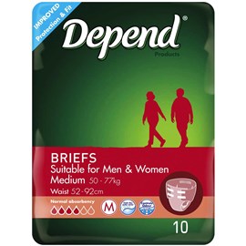 Depend Fitted Brief Medium 10 Packs