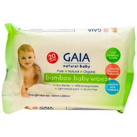 Gaia Natural Baby Wipes 20 Counts
