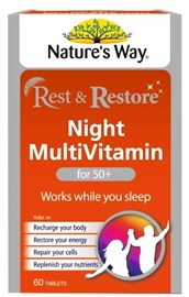 Nature's Way Rest & Restore 50+ Night Multivitamin 60 Tablets