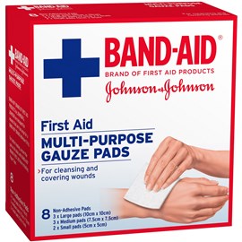 Johnson & Johnson Bandaid First Aid Gauze Pads 8 Pack
