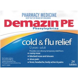 Demazin Pe Cold & Flu 24 Tablets
