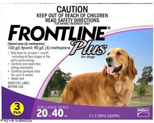 Frontline Plus for Large Dogs Purple 3 Pack