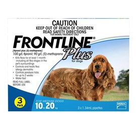 Frontline Plus for Medium Dogs Blue 3 Pack