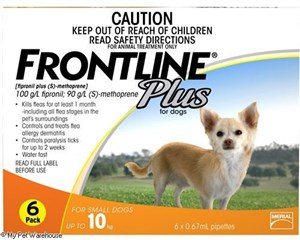 Frontline Plus for Small Dogs Orange 6 Pack