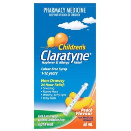 Claratyne Childrens Syrup Peach Flavour 60ml
