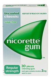 Nicorette Gum Classic Regular Strength 2mg 30 Pieces