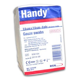 Handy Gauze Sterile Swabs 7.5x7.5cm 100  (5673)